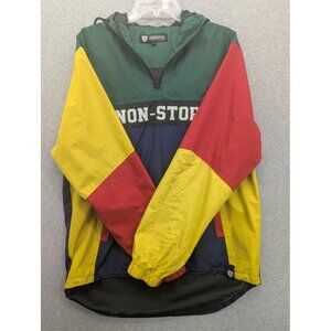 Encrypted Supply Jacket Mens Large Colorblock NON-STOP Hooded Windbreaker